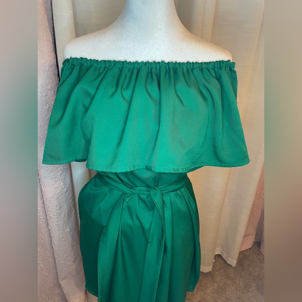 Green casual dress, size L